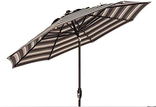 Treasure Garden Deluxe Auto-Glide Tilt Market Umbrella, 9ft - Outdoor Patio, Deck, Pool, Backyard Stand Alone Umbrella - Octagon, Heavy Duty w/Black Frame & Obravia2 Fabric (Boulder)