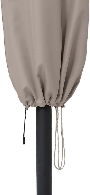 Patio Umbrella Covers for 10ft to 11ft Patio Umbrellas, Waterproof and Durable Market Parasol Ourdoor Umbrella Covers with Zipper and Rod
