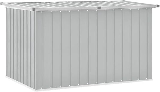 Patio Storage Box Outdoor 58.7"x39"x36.6" Galvanized Steel Deck Box with Hinged Lid, Large Outdoor Furniture for Garden, Pool, Backyard Organization