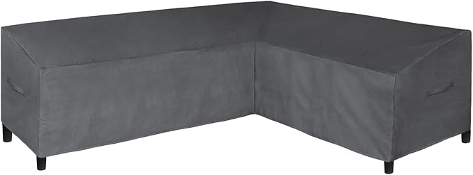Easy-Going Patio L-Shaped Sectional Sofa Cover, 104"X83" Waterproof Outdoor Sectional Cover, Heavy Duty Garden Furniture Cover with Air Vent (Right Facing, Dark Gray)