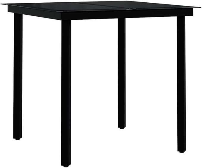 Afuera Living 5-Piece PE Rattan Patio Dining Set, Powder-Coated Steel Frame, Glass Table, Black Finish, Weather-Resistant Outdoor Furniture with Cushioned Reclining Chairs for Backyard or Terrace