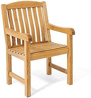 New 5 Pc Luxurious Grade-A Teak Wood Outdoor Dining Set - 60" Round Dining Table and 4 Devon Arm/Captain Chairs #WHDSDVl