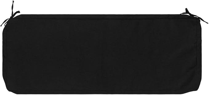 FUNHOME Outdoor Bench Cushion Cover 42 x18 x 3 inch,Water Resistant Cover with Zipper&Ties,Fade-Resistant Slipcover,Patio Porch Swing Cushion Cover Replacement Only,No Insert(Black)
