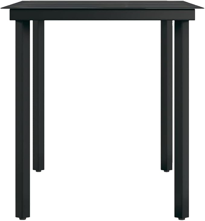 7 Piece Patio Dining Set Gray and Black Outdoor Rattan Table and Chairs for 6 with Tempered Glass Top, Weather Resistant Steel Frame for Garden Yard Deck Backyard Dining