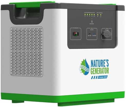 Nature's Generator Lithium 3600 Power Add-on,1 x Lithium 3600 Pod + 2 x 100w Panels + 50' Cable