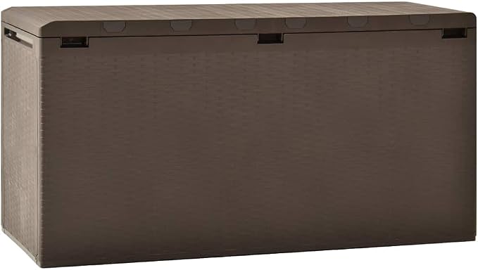 Storage Box Brown Polypropylene Medium Garden Storage Box Deck Chest Patio Deck Container for Patio Garden