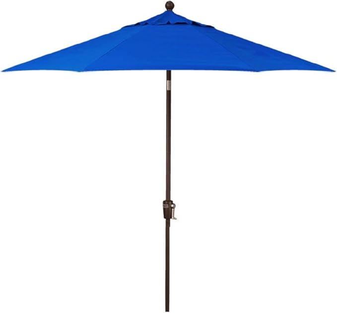 Treasure Garden Octagonal 9 ft Patio Umbrella - Outdoor Furniture Table Umbrella – Push-Button Tilt – Bronze Aluminum Frame (Obravia, Cobalt)