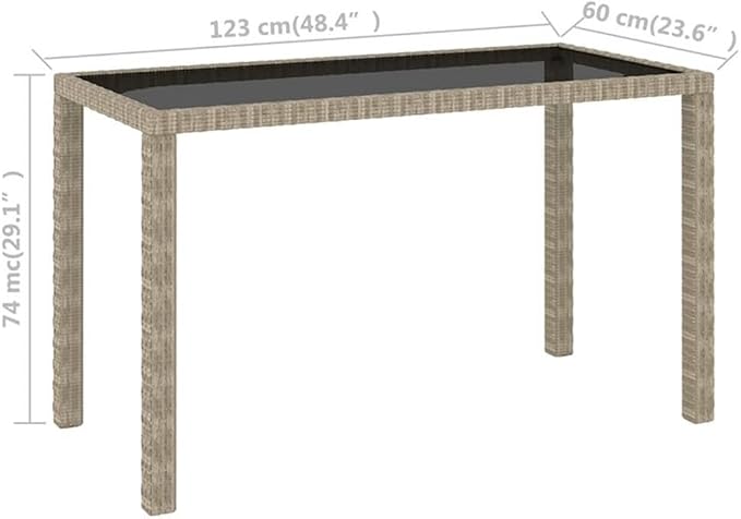 BOWERY HILL Contemporary Synthetic Poly Rattan 6-Piece Patio Dining Set, Powder-Coated Beige/Cream Finish, Cushioned Seats, Weather-Resistant Outdoor Dining Furniture for Garden or Terrace