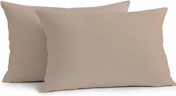 Lumbar Pillow Covers 20x12 Inch Set of 2, Beige Solid Color Waterproof Outdoor Pillow Covers, Aesthetics Contemporary Luxury Decorative Cushion Pillowcases for Couch, Sofa, Bed, Garden, Patio