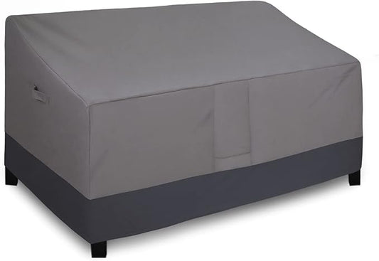 Easy-Going Outdoor Sofa Cover Heavy Duty Patio Furniture Loveseat Couch Bench Cover Windproof Durable (85Wx37Dx35H inch, Gray/Dark Gray)
