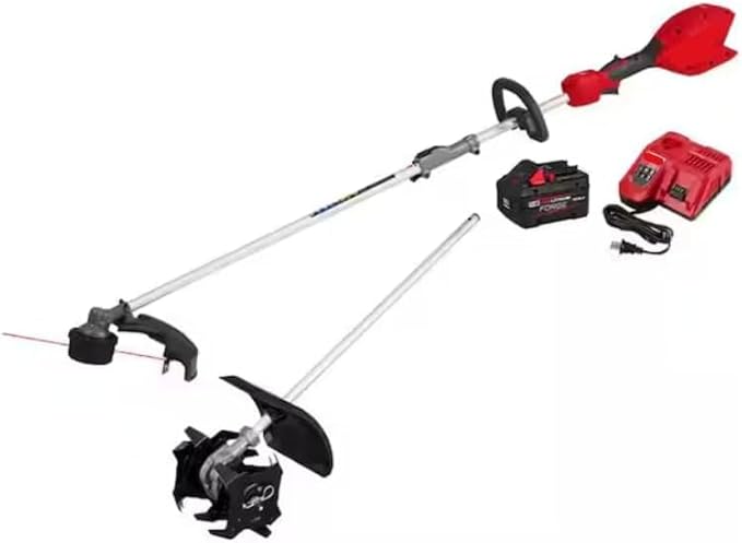 for Milwaukeed M18 Fuel 18V 16 in. Brushless Cordless Batery Powered String Trimmer 8.0 Ah FORG Kit w/Cultivator Attachment + TPT Premium cart