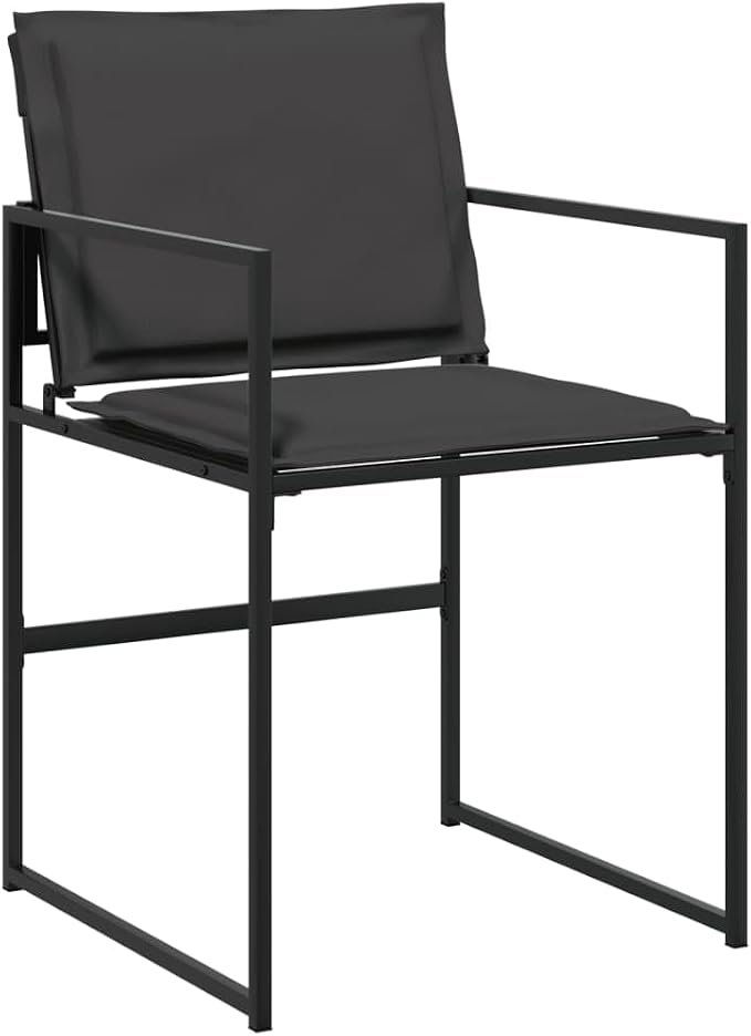 17 Piece Outdoor Patio Dining Set, Foldable Textilene Chairs with Cushions, Space Saving Garden Furniture, Powder Coated Steel Frame, Glass Tabletop