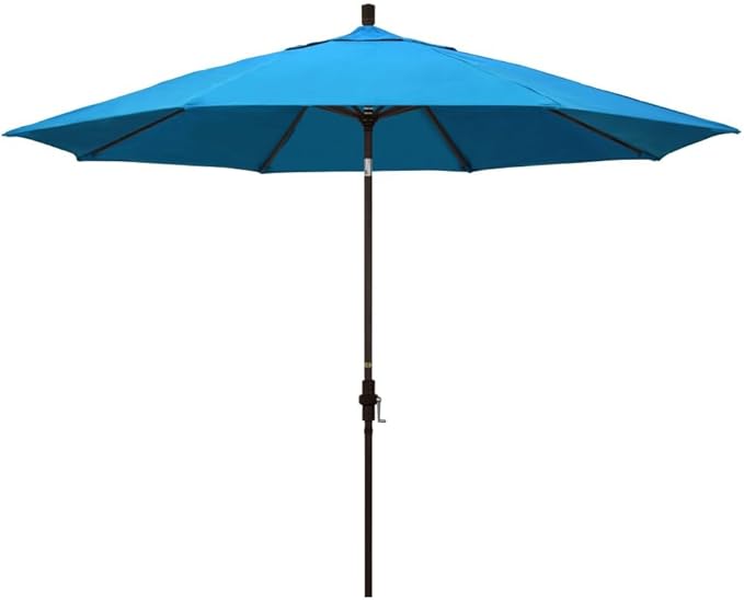 California Umbrella 11' Rd Tahoe Series Aluminum Patio Umbrella, Crank Lift, Collar Tilt, Bronze Finish