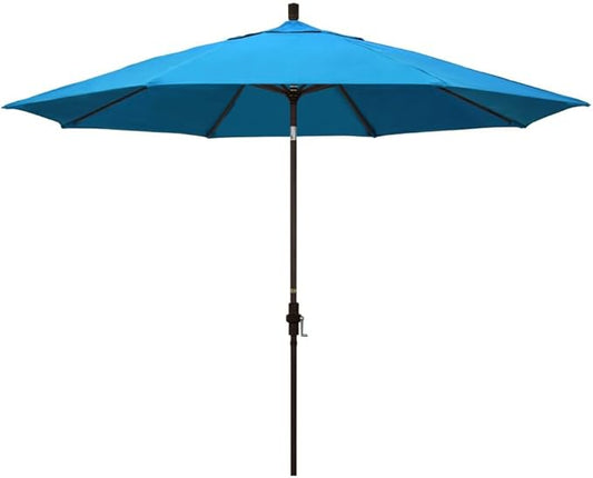 California Umbrella 11' Rd Tahoe Series Aluminum Patio Umbrella, Crank Lift, Collar Tilt, Bronze Finish