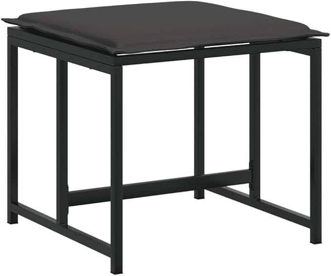 13 Piece Patio Dining Set with Cushions Black Textilene Outdoor Garden Furniture Table Seats Stackable for Backyard Al Fresco Dining Relaxing Tempered Glass Top