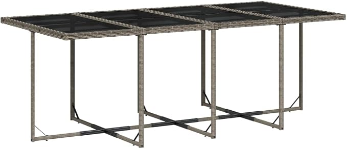 9 pcs Set Patio Dining Set & Garden Dining Set Gray PE Rattan Outdoor Patio Furniture Set Balcony Furniture for Front Porch Lawn Backyard 86.6 x 41.7 x 28.7 in