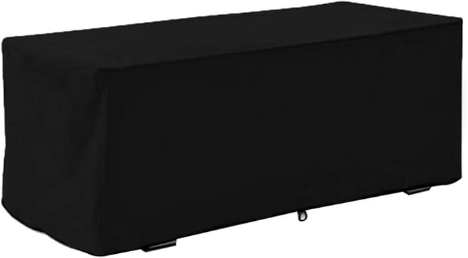 Outdoor Storage Box Cover, Waterproof Foldable Patio Storage Box Cover Sturdy for Protecting Large Deck Box(Black)