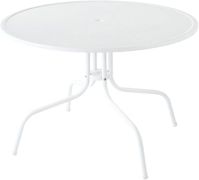 Crosley Furniture Griffith 5-Piece Outdoor Dining Set for 4, Retro Metal Round Patio Table and Chairs, White