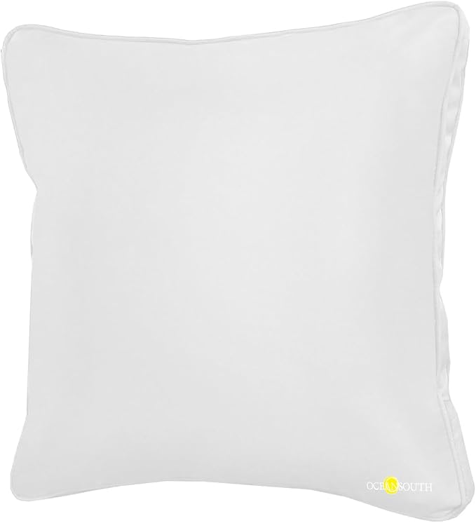 Oceansouth Boat Deck Pillow/Outdoor Waterproof Throw Pillow (White, 20 x 20) Cushion Outdoor Furniture Lumbar Back for Chair Patio seat Cover Chairs Home Decor Pillows Waterproof Bed Cases Garden