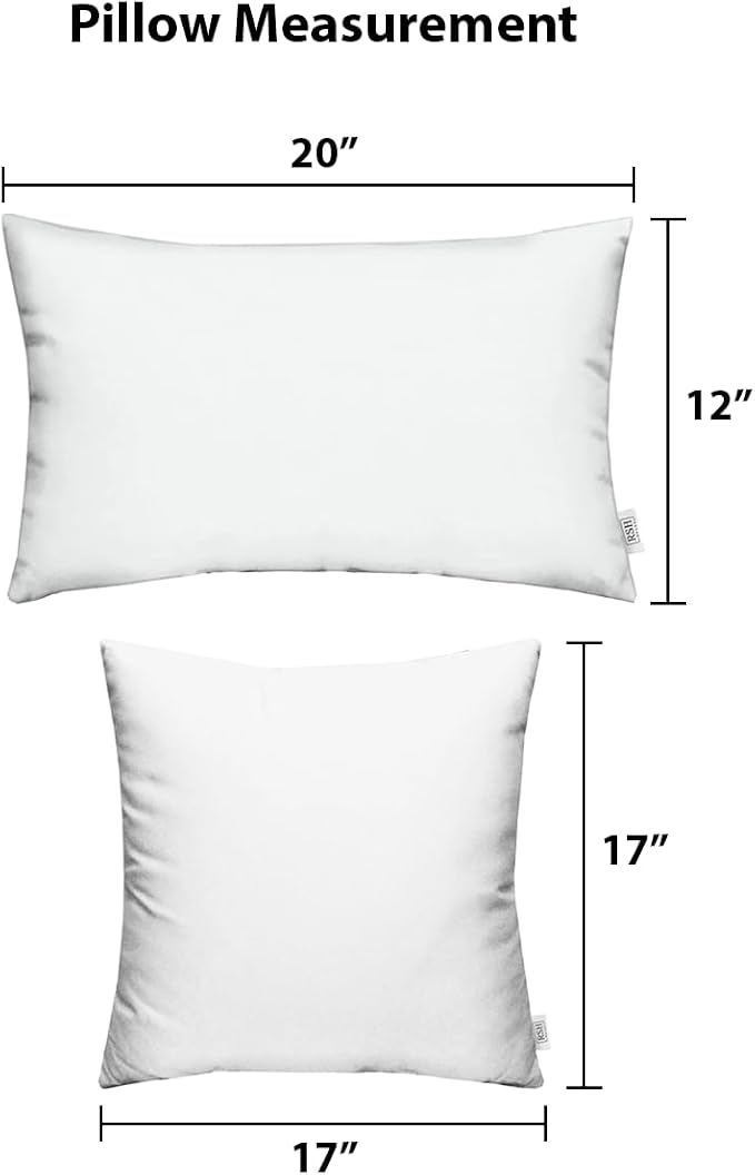 Indoor Outdoor Set of 4 Pillows Square and Lumbar Pillows, Choose Size and Color, (17" + 20" x 12", Eastman Berry Red Paisley)