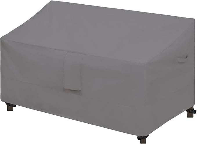 Easy-Going Waterproof Patio Sofa Cover UV Resistant Outdoor Loveseat Cover Durable Patio Bench Cover Weatherproof Lawn Patio Furniture Cover (60Wx35Dx35H inch, Grey)
