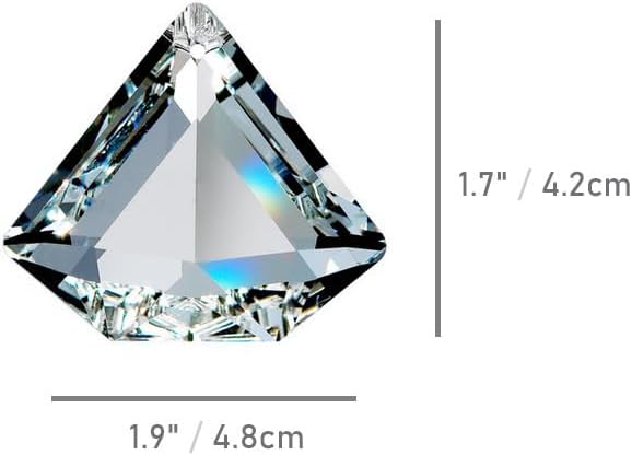 2PCS Diamond Crystal Suncatcher Prisms for Windows (Diamond Clear) | Clear, Transparent, K9 Glass, Rainbow Maker, with Hooks & Cord