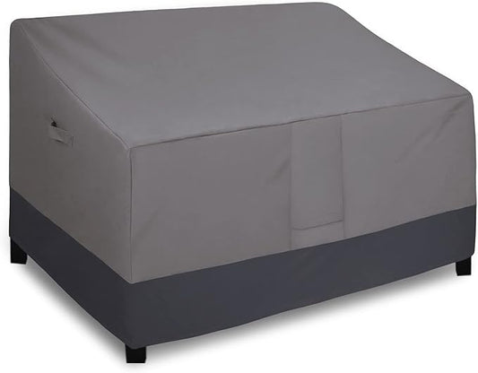 Easy-Going Waterproof Outdoor Couch Cover, Heavy Duty 3-Seater Patio Sofa Cover, Windproof Outdoor Furniture Cover with Air Vent (62Wx40Dx32H inch, Gray/Dark Gray)