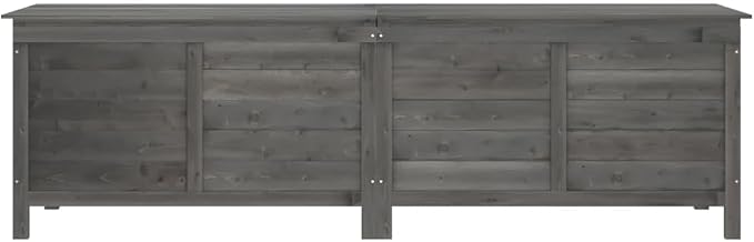 Solid Fir Wood Patio Storage Box Deck Box Outdoor Furniture Anthracite 78.1"x19.7"x22.2" with Slatted Bottom Ventilation for Pool Toys Gardening Tools Cushions