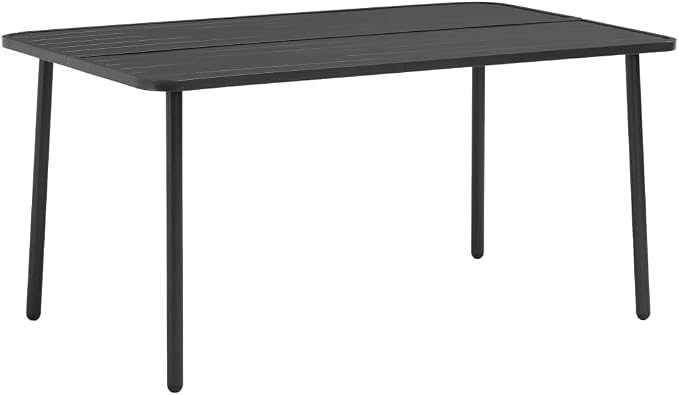 vidaXL Steel with E-Coated and Powder-Coated Dining Set in Dark Gray