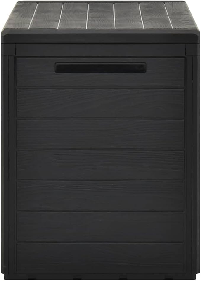 Storage Box Anthracite Polypropylene Deck Storage Garden Tool Organizer for Patio Balcony 30.7x17.3x21.7 in