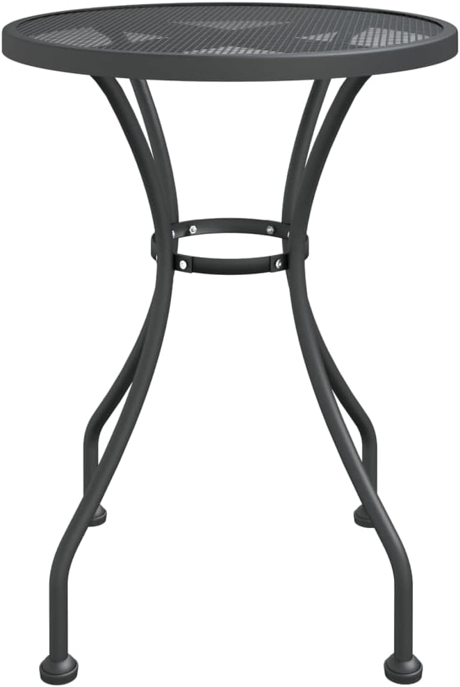 5 Piece Patio Dining Set Expanded Metal Mesh Anthracite | Folding Chairs, E-Coating Finish, Weather-Proof, Space Saving, Outdoor Use
