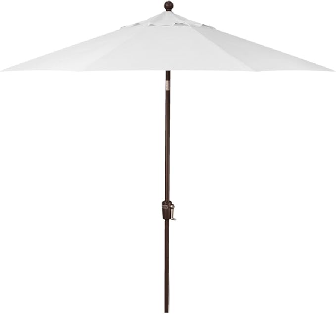 Treasure Garden Octagonal 9 ft Patio Umbrella - Outdoor Furniture Table Umbrella – Push-Button Tilt – Bronze Aluminum Frame (Obravia2, Vanilla)
