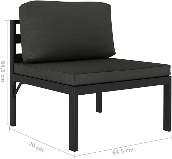 Garden Lounge Set, 3 Piece Anthracite Aluminum Patio Furniture, Modular Outdoor Sectional Sofa with Cushions and Cover for Terrace, Backyard, and Sunroom