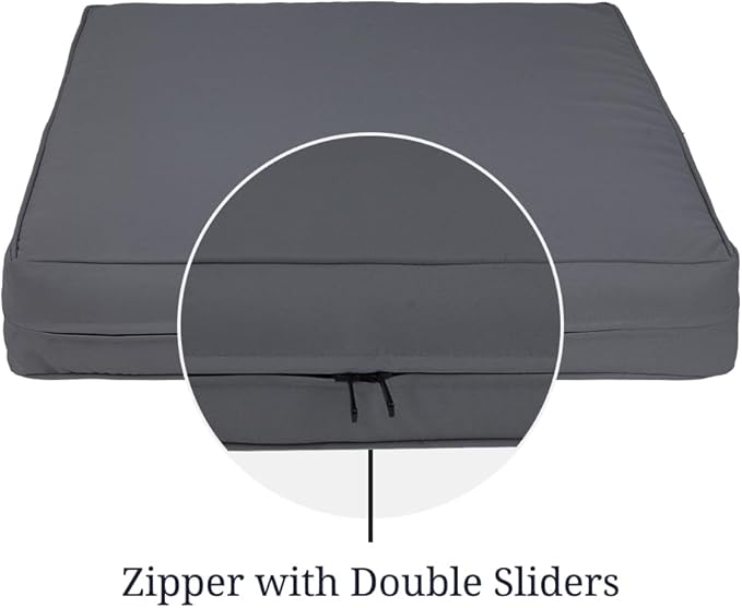 Covers & All Square Outdoor Cushion Covers for Patio Furniture Sets, Water, Tear & UV Resistant Polyester Cushion Slipcover with Zippers (Pack of 2) (16" L x 16" W x 4" Thick, Charcoal Gray)