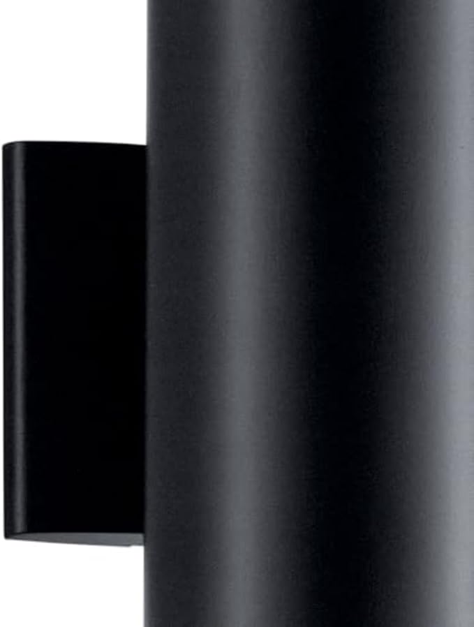 Kichler Cylinders 12" Outdoor Wall Sconce in Black, 2-Light Exterior Wall Light, Cylinder Fixture, (12" H x 5" W) , 9244BK