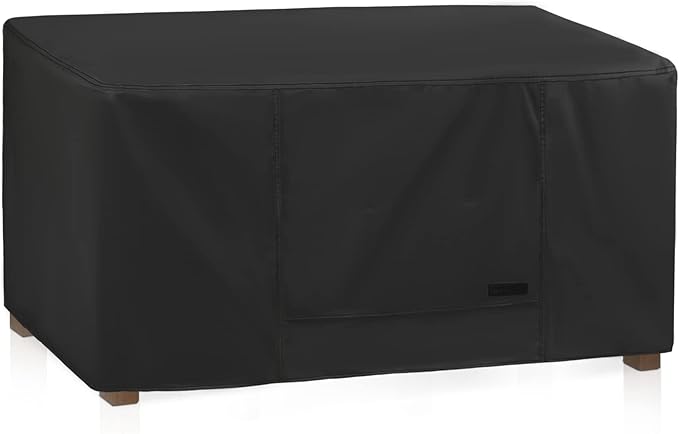 NettyPro Patio Coffee Table Cover Rectangular, Waterproof Outdoor Furniture Small Side Table Cover Rectangle, 36x22x18 inch, Black