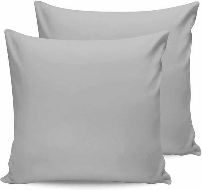 Outdoor Waterproof Throw Pillow Covers Set of 2 Gray Pillowcases 20x20 Inches Simple Style Patio Decorative Pillows Cushion Case Patio Pillows for Couch Bed Chair Garden