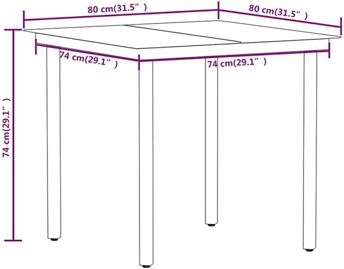 BOWERY HILL 3-Piece Powder-Coated Steel Patio Dining Set, Black Finish, Includes Table and 2 Chairs, Weather-Resistant Outdoor Furniture for Garden, Balcony, or Terrace Use