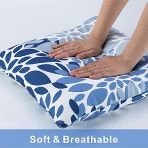 JMGBird Outdoor Throw Pillow Covers with Inserts 18x18 Outdoor Pillow | Blue Mandala Flower Pattern Waterproof Decorative Pillows for Patio Furniture
