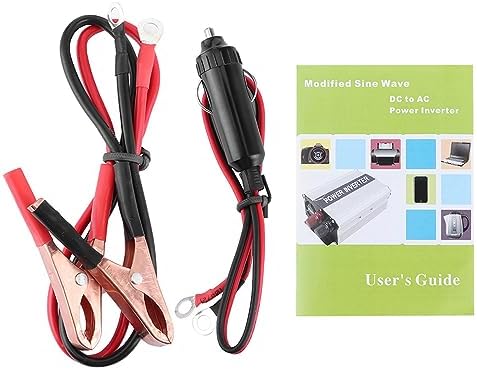300W Car Power Inverter, 12V to 110V Inverter Converter Dual USB Car Charger Portable Auto Power Converter with Alligator Battery Clamp, for Supplies Power Phone Laptop on Camping Road Trips