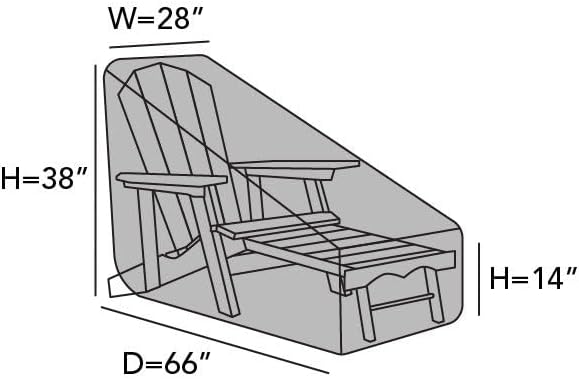 Covermates Classic Adirondack Chaise Lounge Cover – Weather-Resistant Vinyl Outdoor Furniture Cover with Mesh Vents, Elastic Hem, UV Protection, Lightweight Patio Chair Cover, 28W x 66D x 38H, Green