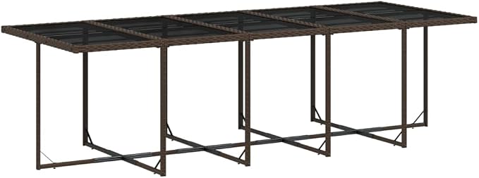 15 Piece Patio Dining Set with Cushions, Brown Poly Rattan Garden Furniture, Foldable Chairs and Space-Saving Stools for Backyard, Balcony and Outdoor Seating