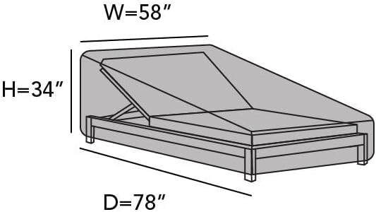 Covermates Elite Double Chaise Lounge Cover – Weather-Resistant Polyester Outdoor Furniture Cover with Mesh Vents, Drawcord Hem, Buckle Straps, UV Protection, Double 58W x 78D x 34H, Charcoal