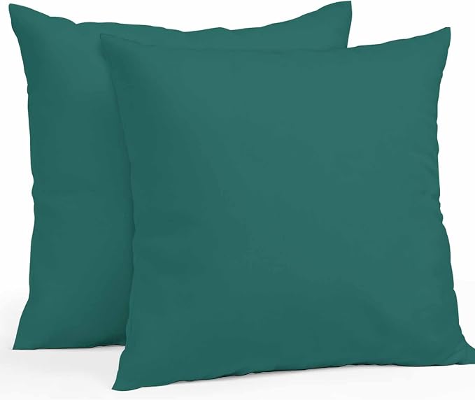 Throw Pillow Covers 20x20 Inch Set of 2, Dark Green Waterproof Outdoor Cushion Covers, Modern Pure Dark Green Decorative Pillowcases for Couch, Sofa, Bed, Garden, Patio