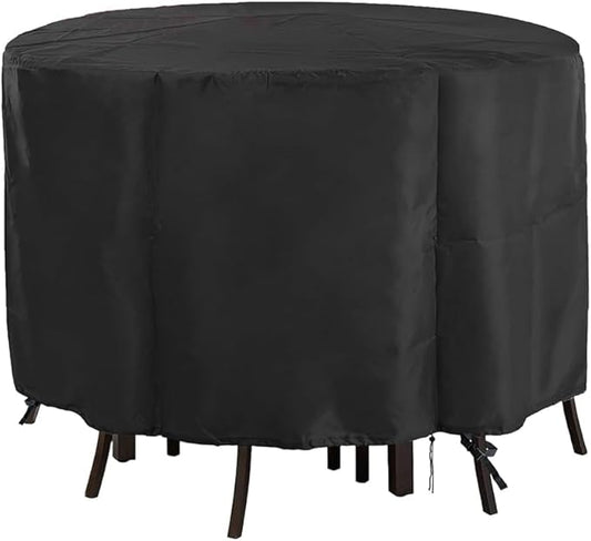 Round Patio Bar Height Table and Chair Cover 73 Inch, Outdoor Round Tall High Patio Table Cover for Patio Furniture - 73 X 43 Inch