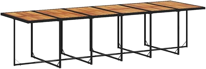 17 Piece Outdoor Dining Set with Cushions, Large Garden Furniture Set for 16 People, Rectangular PE Rattan Table and Foldable Chairs for Backyard Patio Entertaining, Black