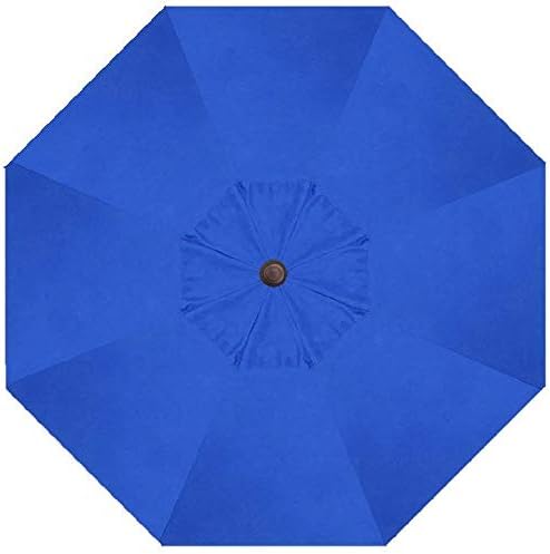 Treasure Garden 9-Foot Patio Umbrella - Outdoor Furniture Market Umbrella – Auto Tilt – Bronze Aluminum Frame (Obravia, Cobalt)