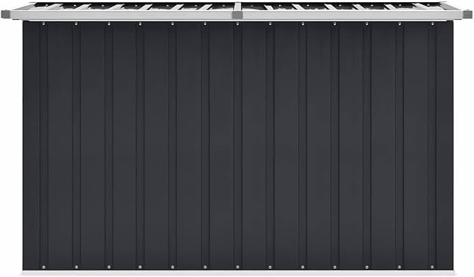 Galvanised Steel Patio Storage Box Anthracite, 58.7x39x36.6 Inch Outdoor Storage Chest for Cushions, Tools, Garden Equipment