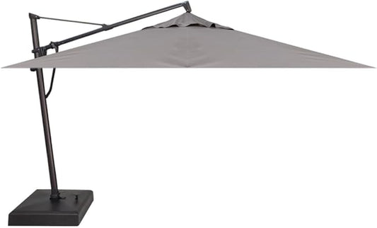 Treasure Garden AKZ PLUS Cantilever Umbrella 10'x13' Rectangular Obravia Boulder Canopy and Black Frame with Rolling Base