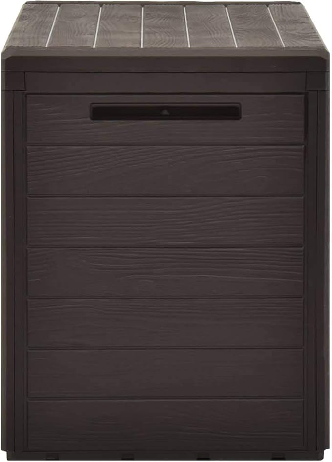 Deck Box Large Outdoor Storage for Patio Furniture, PP Garden Tools, Pool Supplies,Outdoor Backyard Patio Storage Deck Box Container, Brown 30.7"x17.3"x21.7" -AA